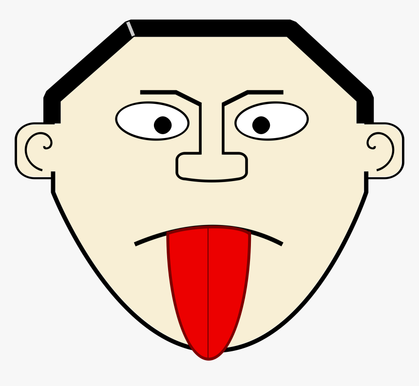 Cartoon Tongue Clip Arts - Face Cartoon Tongue Out, HD Png Download, Free Download