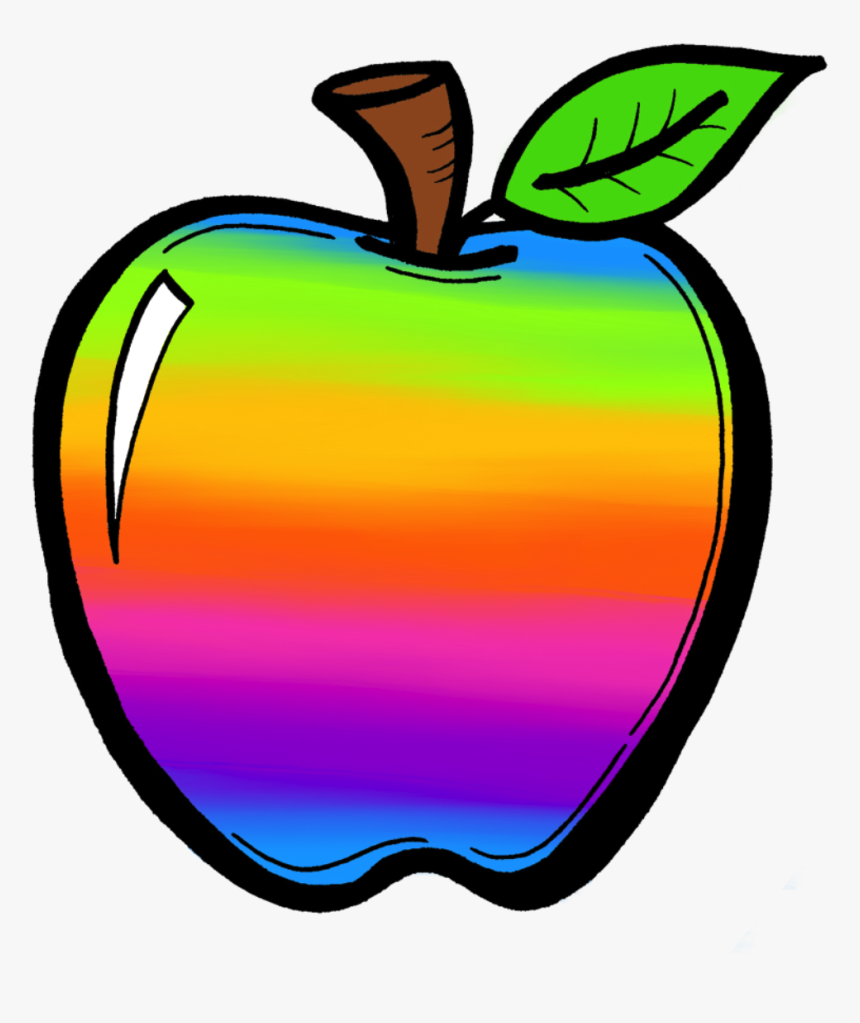 Cliparts For Free - Rainbow Apple Clipart, HD Png Download, Free Download