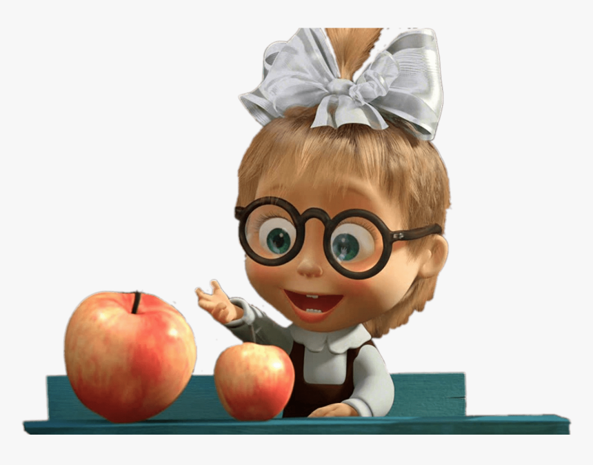 Baby Masha And Two Apples Png - Маша И Медведь С 1 Сентября, Transparent Png, Free Download