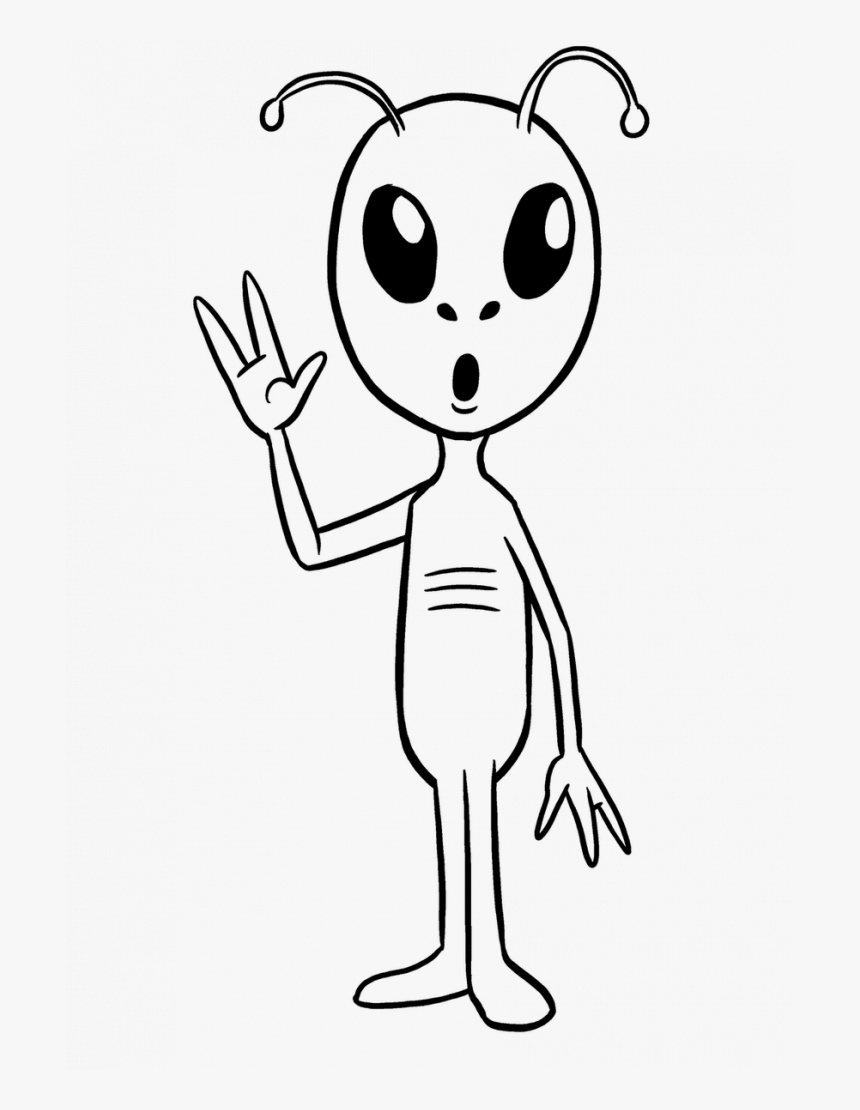 Full Body Alien Drawing, HD Png Download, Free Download