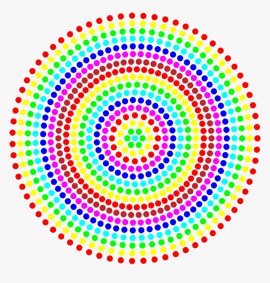 Dot Clipart Circle - Rainbow Dots Circle Png, Transparent Png, Free Download