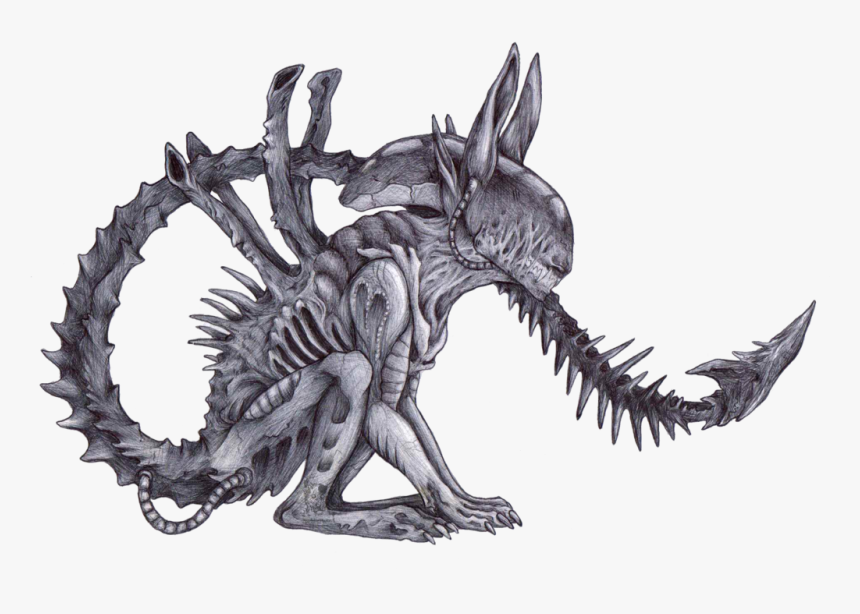 Cat Xenomorph By Zombiemutt13 - Alien Vs Predator Drawing, HD Png Download, Free Download