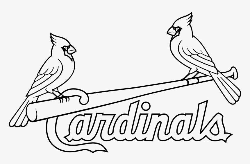 Louis Cardinals Logo Stencil - Stl Cardinals Logo Black And White, HD Png Download, Free Download