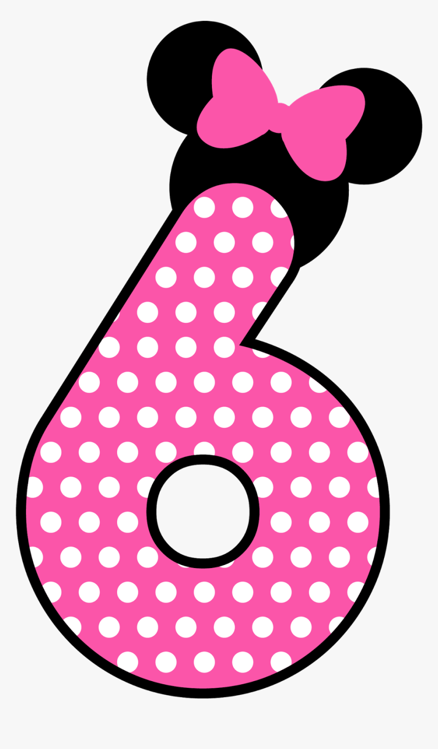 Precioso Alfabeto Tipo Minnie Rosa - Minnie Mouse Number 6, HD Png Download, Free Download