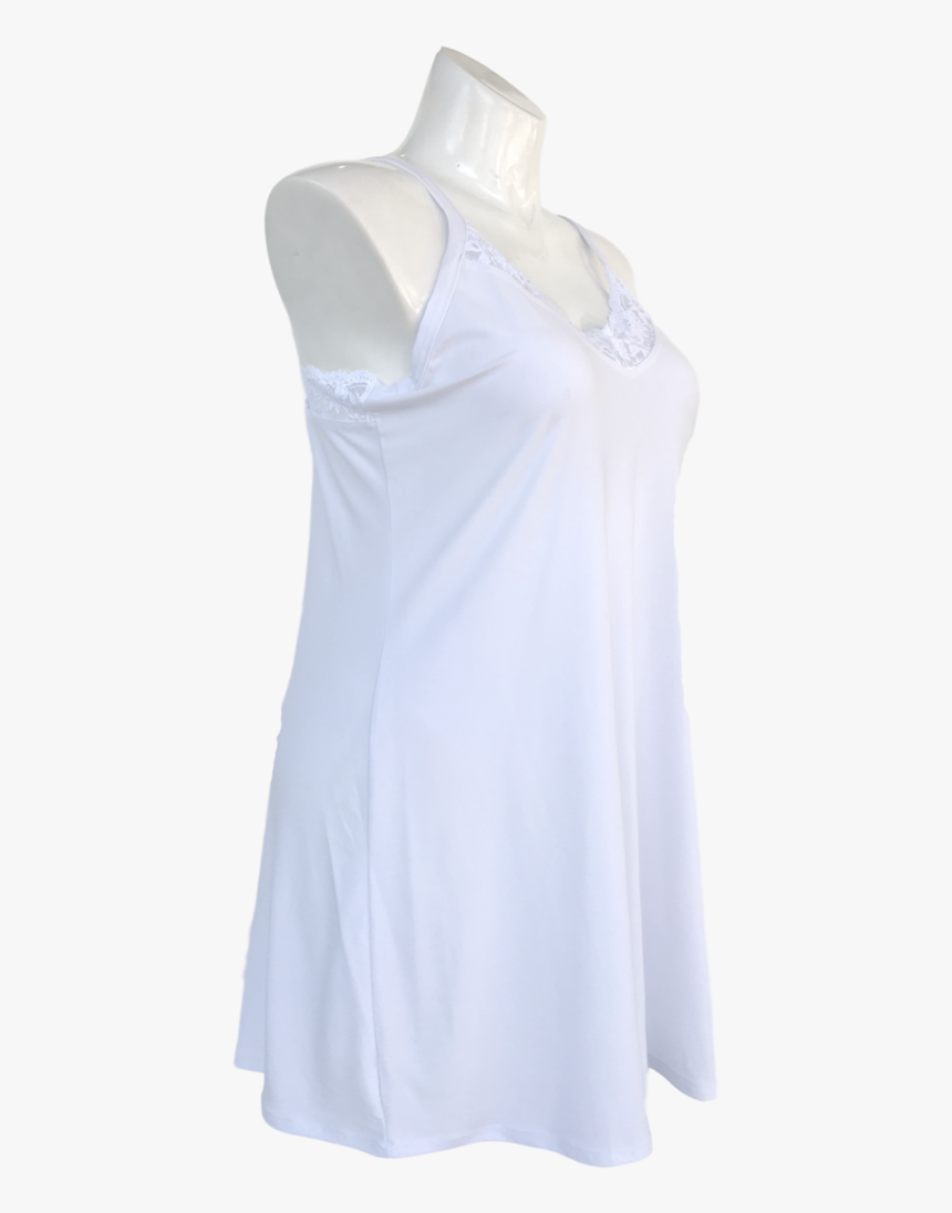 Essential Cami Tunic Slip Dress White Lace - Active Tank, HD Png Download, Free Download