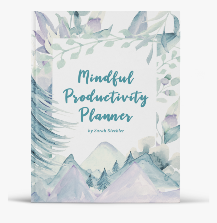 Hardcover Ebook Mockup Standing Over A Flat Surface - Mindful Productivity Planner: 2019 Goal Getter Edition, HD Png Download, Free Download