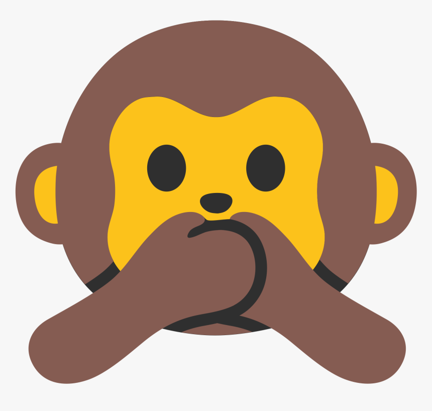 Shh Emoji Png - Android Monkey Emoji, Transparent Png, Free Download