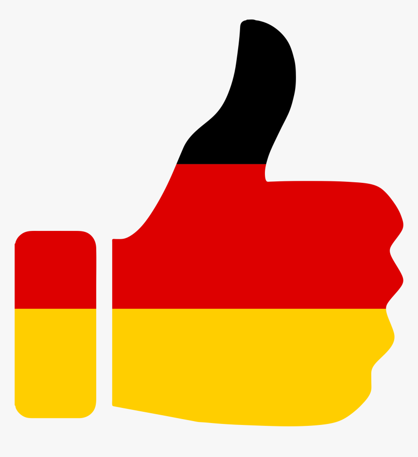 Germany Flag Png - German Flag Thumbs Up, Transparent Png, Free Download