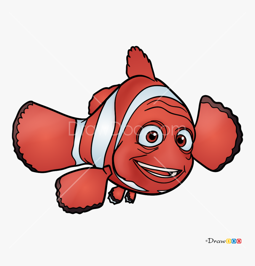 How To Draw Marlin Dory And Nemo Png Nemo Chibi Characters - Finding Nemo Marlin Drawing, Transparent Png, Free Download