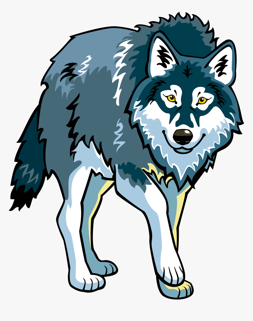Clip Art Royalty Free Stock Gray Wolf Coyote Clip Art - Transparent Wolf  Cartoon Png, Png Download - kindpng