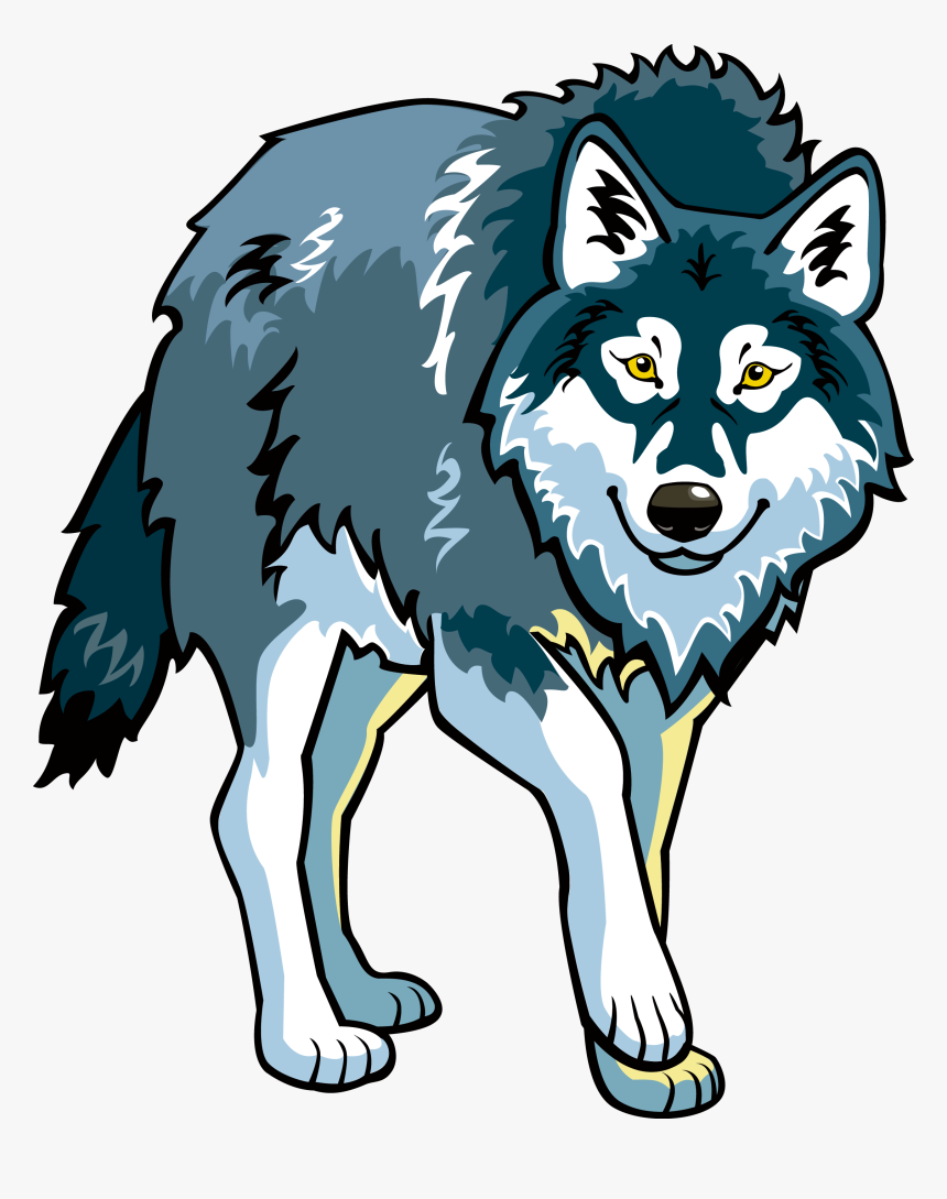 Clip Art Royalty Free Stock Gray Wolf Coyote Clip Art - Transparent Wolf Cartoon Png, Png Download, Free Download