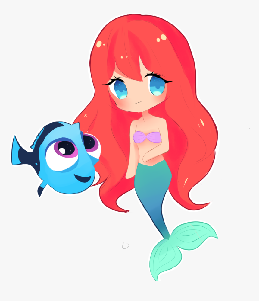 Chibi Dory - Cute Mermaid Anime Drawings, HD Png Download, Free Download