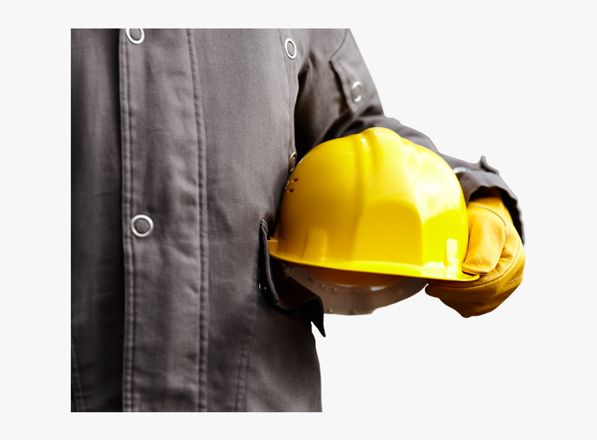 A Construction Worker Holding A Hard Hat - Safety In Construction Worker, HD Png Download, Free Download