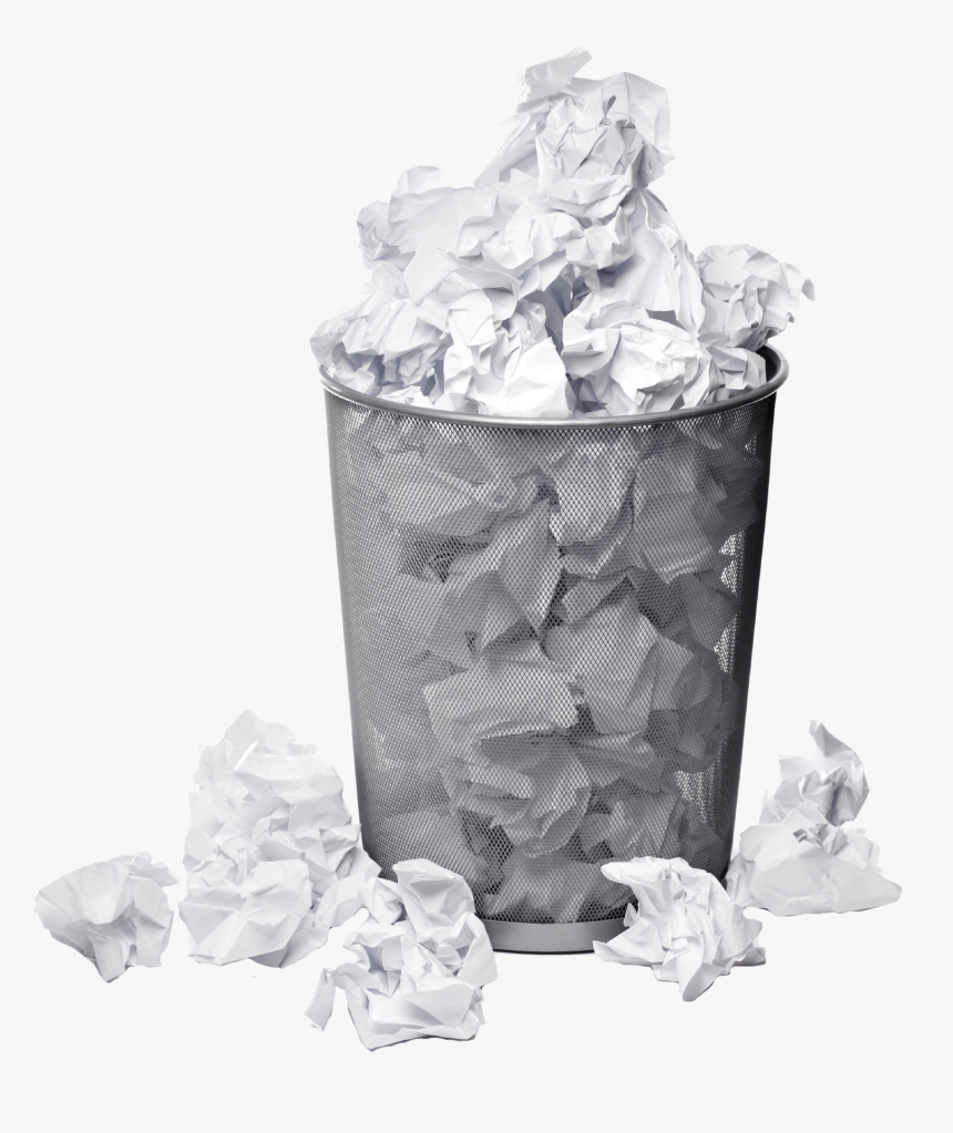 Paper-basket - Trash Bin With Paper, HD Png Download, Free Download