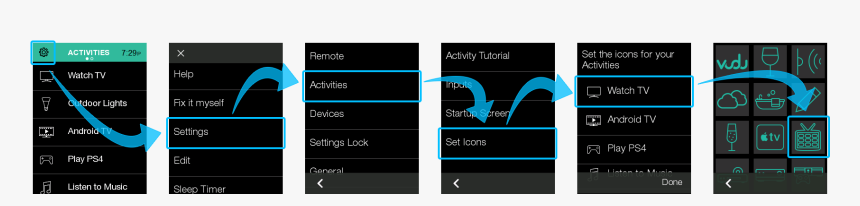 Change Activity Icons On Touch Remotes - Logitech Harmony Elite Background, HD Png Download, Free Download