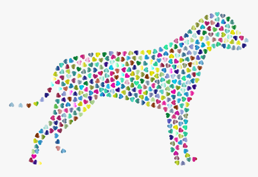 Dog Hearts Silhouette Prismatic 3 Clip Arts - Party Dog Silhouette Clip Art, HD Png Download, Free Download