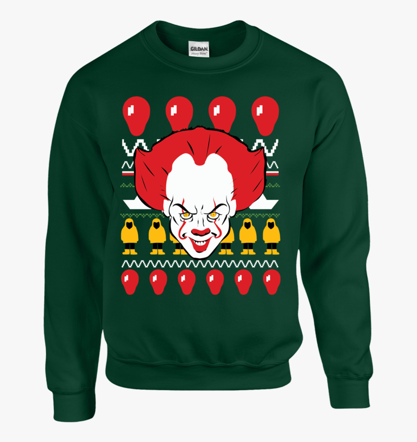 Cartoon Ugly Christmas Sweater - Gildan Forest Green Crewneck, HD Png Download, Free Download