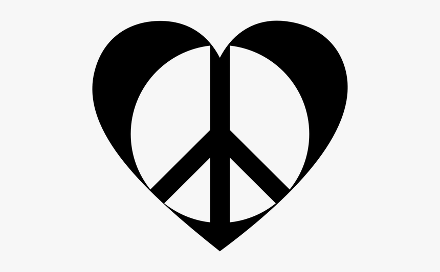 Heart And Peace Symbol Silhouette - ❄ Meaning, HD Png Download, Free Download