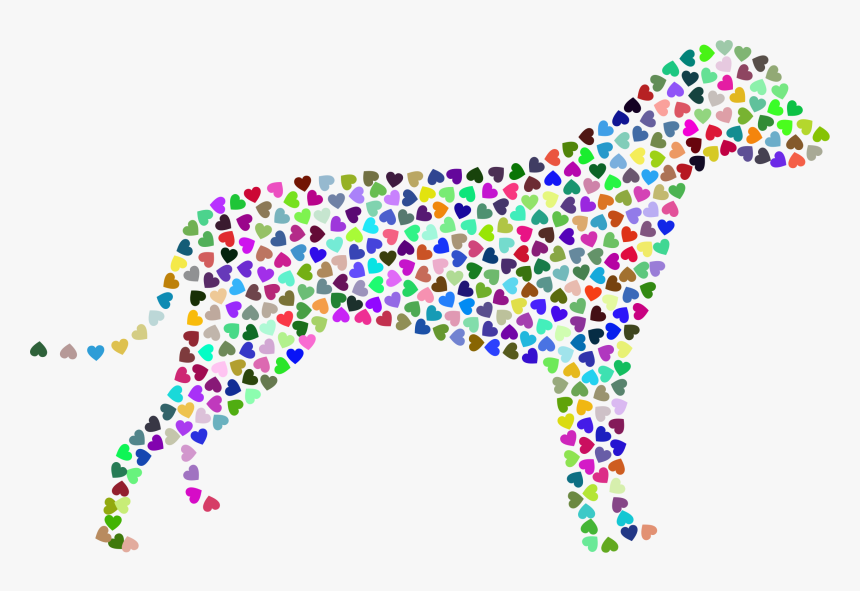 Dog Hearts Silhouette Prismatic Clip Arts - Cruelty Dog Free Logo, HD Png Download, Free Download