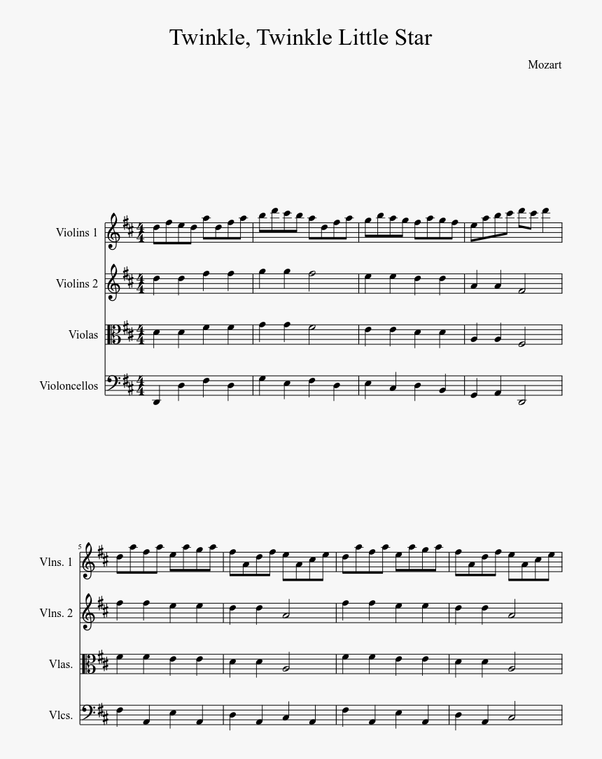 Twinkle, Twinkle Little Star Sheet Music Composed By - Kizuna Music Piano Sheet, HD Png Download, Free Download