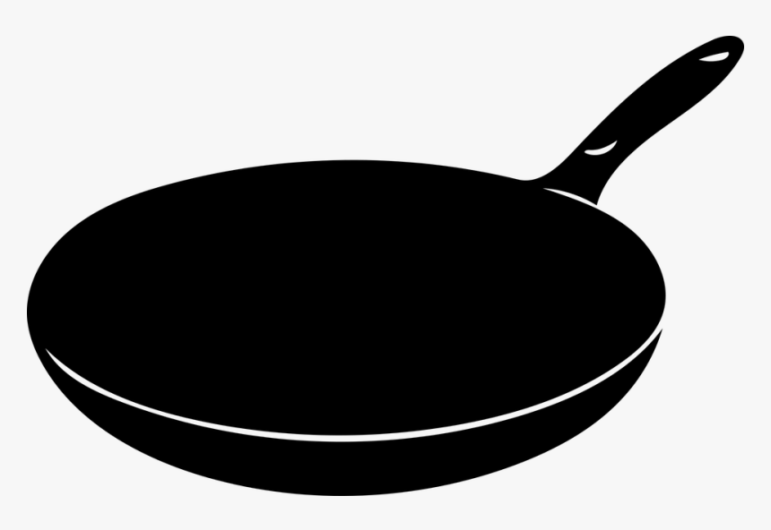 Frying, Pan, Cooking, Kitchen, Dinner, Meal, Mealtime - Fry Pan Clipart Black And White, HD Png Download, Free Download