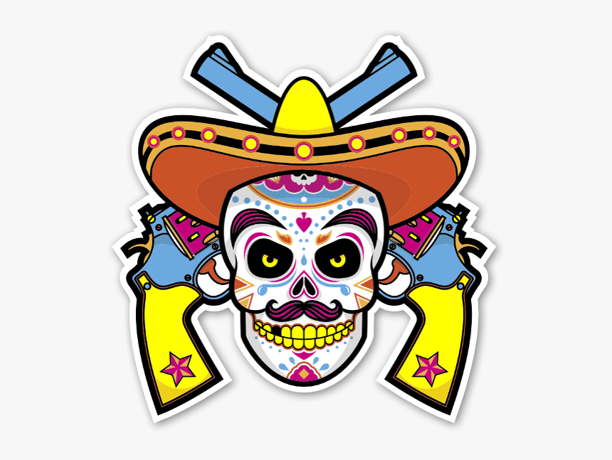 The Mexican Skull Sticker - Stickers Png Mexico, Transparent Png - kindpng.