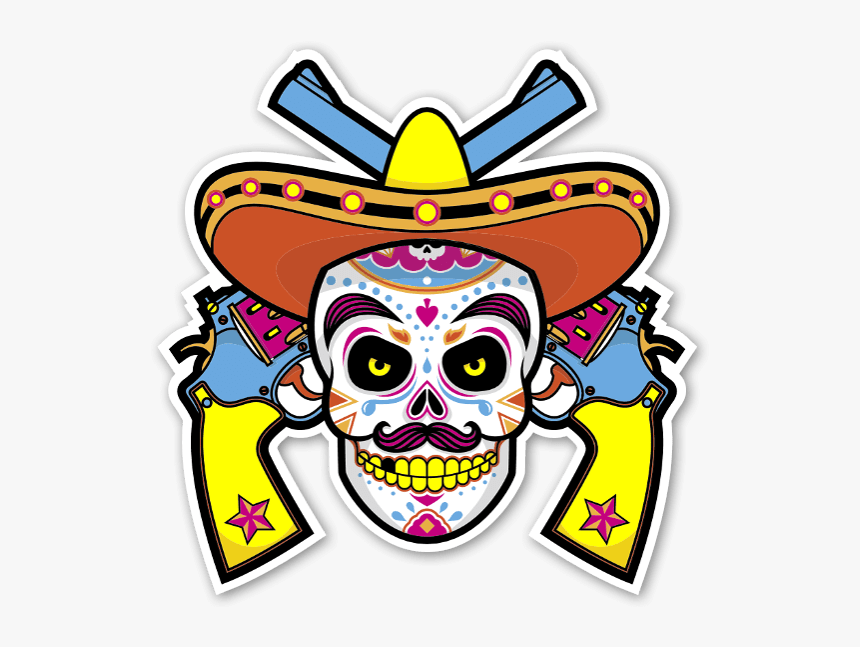 The Mexican Skull Sticker - Stickers Png Mexico, Transparent Png, Free Download