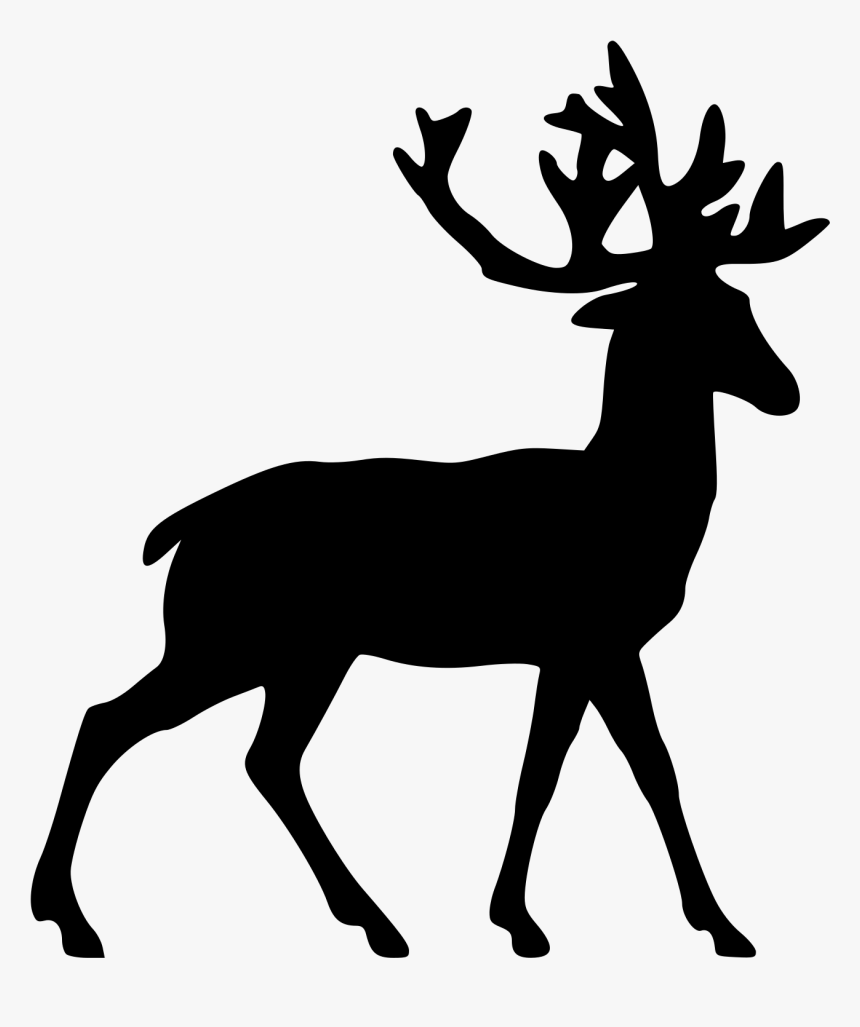 Rudolph Reindeer White-tailed Deer Santa Claus - Deer Silhouette, HD Png Download, Free Download
