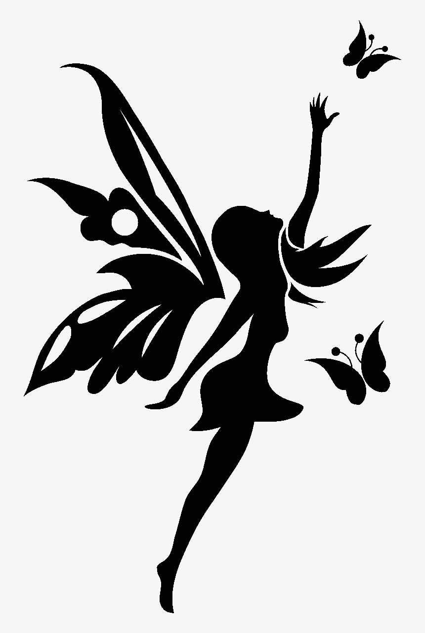 Tinkerbell Silhouette Png - Fairy Png Silhouette Butterfly, Transparent Png, Free Download