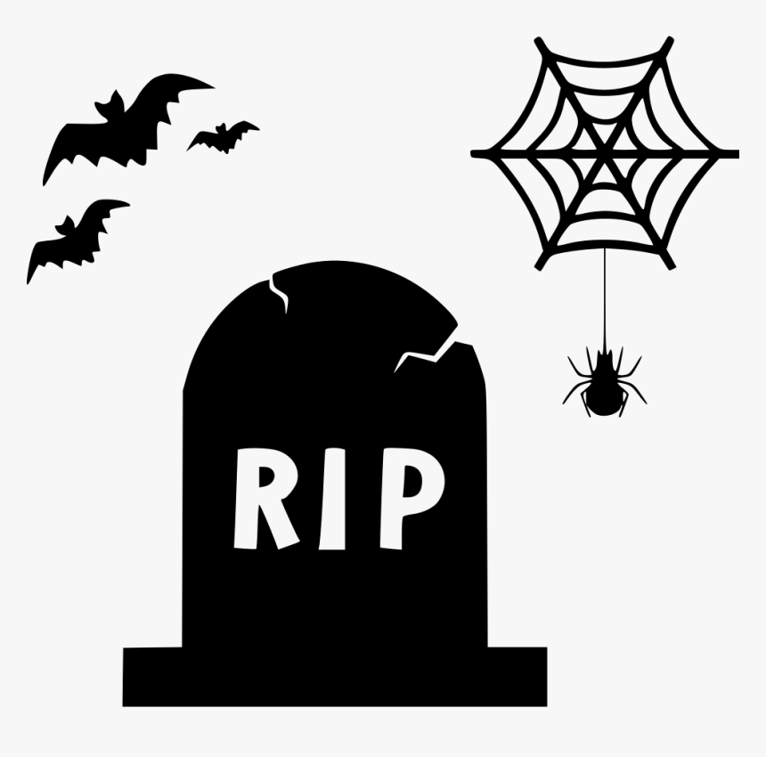 Grave Gravestone Graveyard Ripbats Spider Bug - Halloween Rip Png, Transparent Png, Free Download