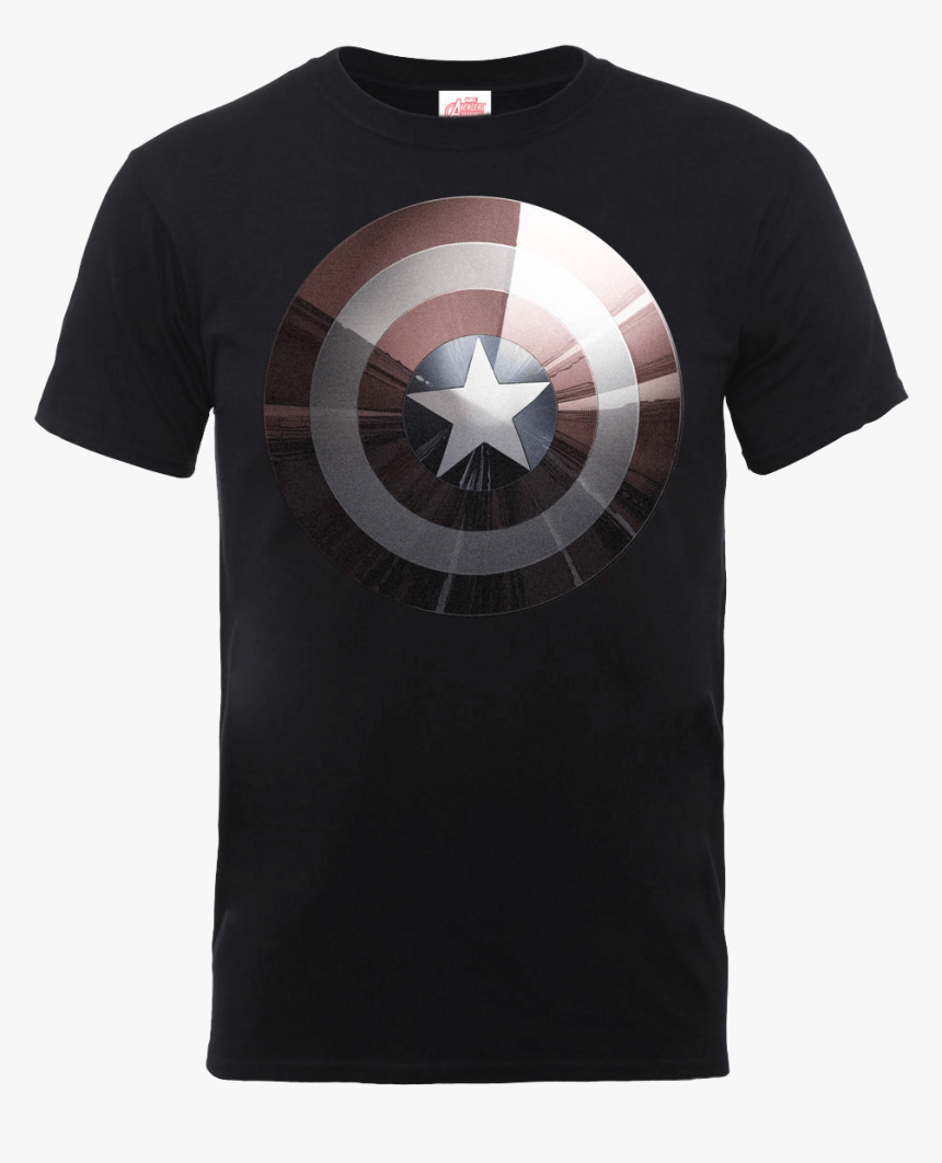 Marvel Avengers Assemble Captain America Shield Shiny - T-shirt, HD Png Download, Free Download