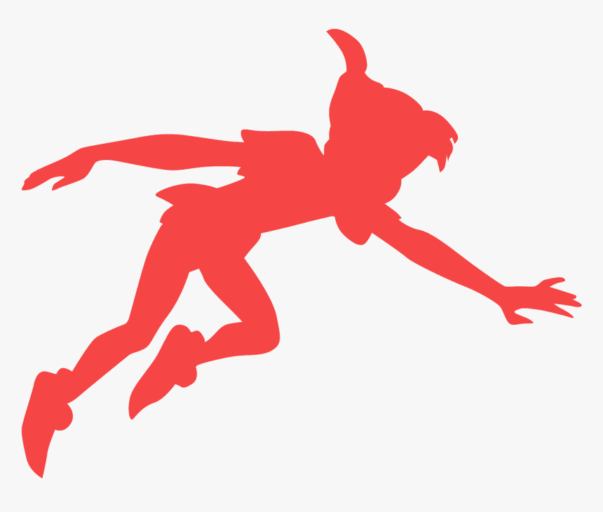 Peter Pan Silhouette Green, HD Png Download, Free Download