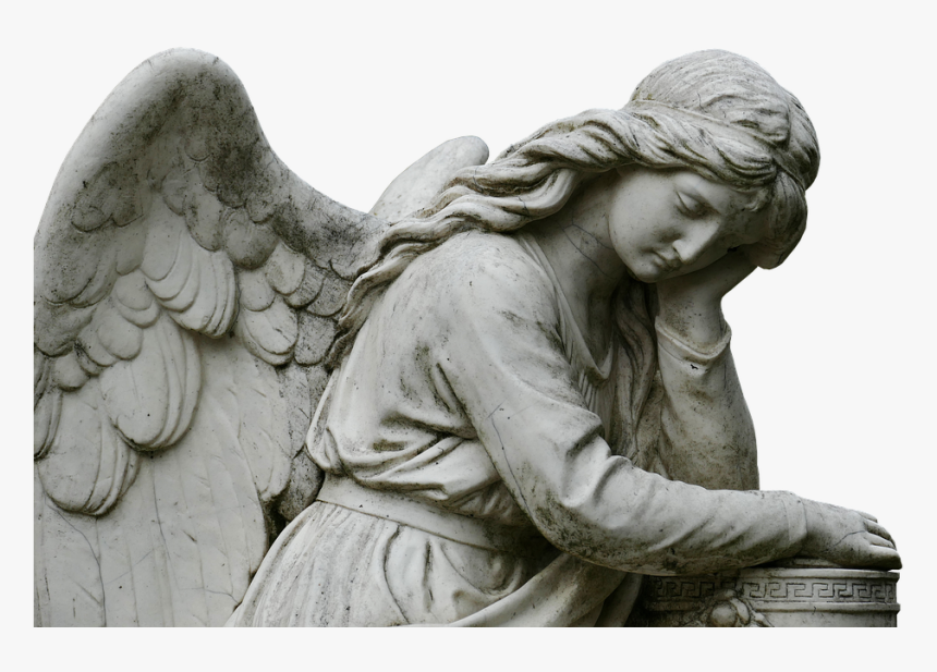 Angel, Cemetery, Sculpture, Rock Carving, Art, Mourning - Angel Statue Png, Transparent Png, Free Download