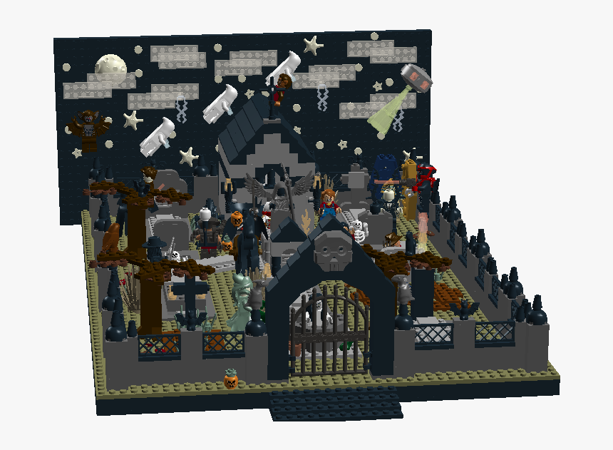 Modular Graveyard Haloween1 - Lego Halloween Cemetery Moc, HD Png Download, Free Download