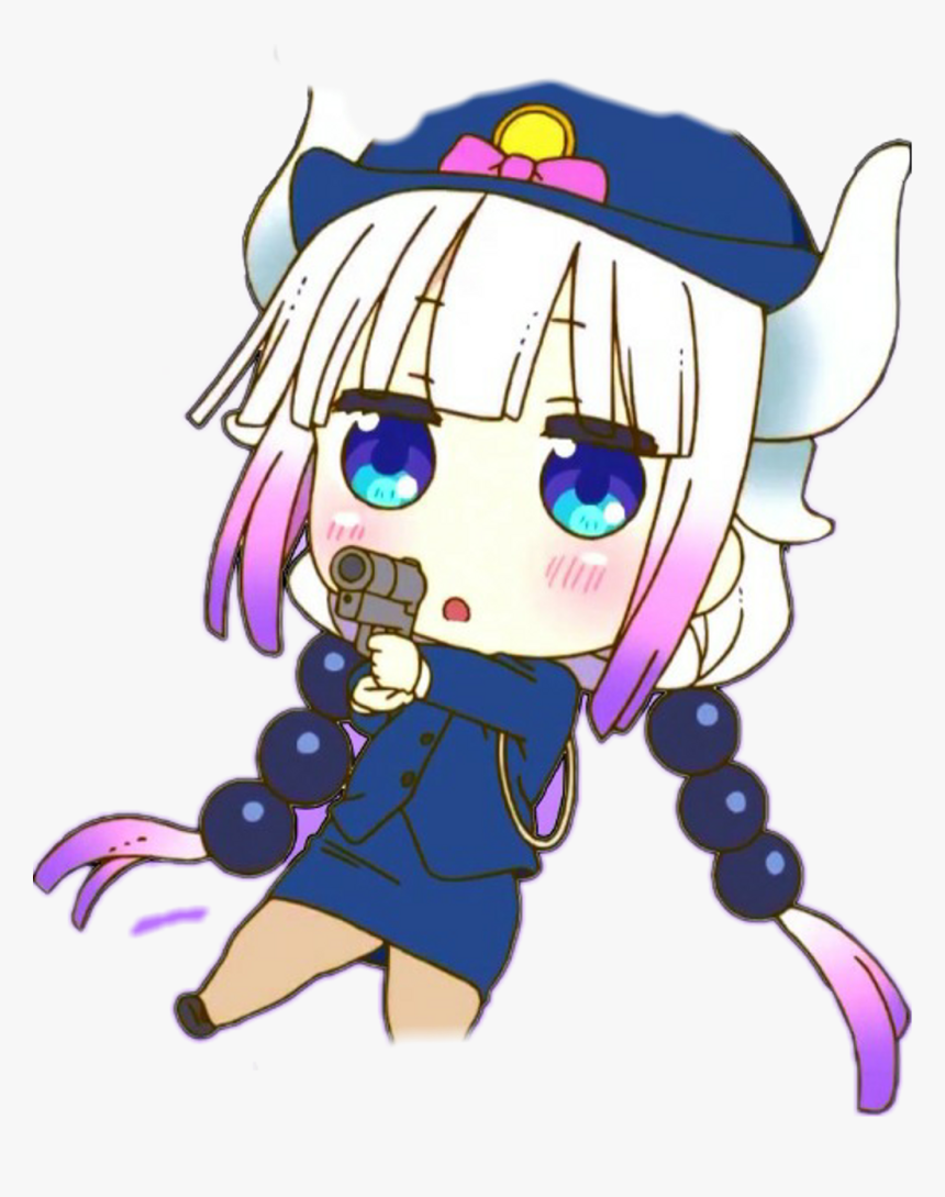 Misskoboyashisdragonmaid Anime Kawaii Transparent Background - Kanna Dragon Maid Police, HD Png Download, Free Download