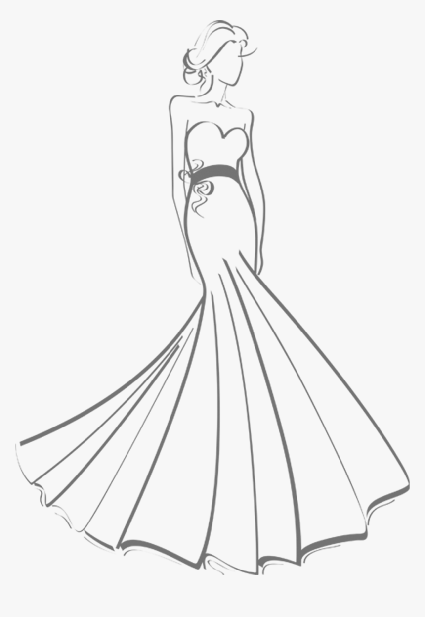 Wedding Dress Outline Drawing