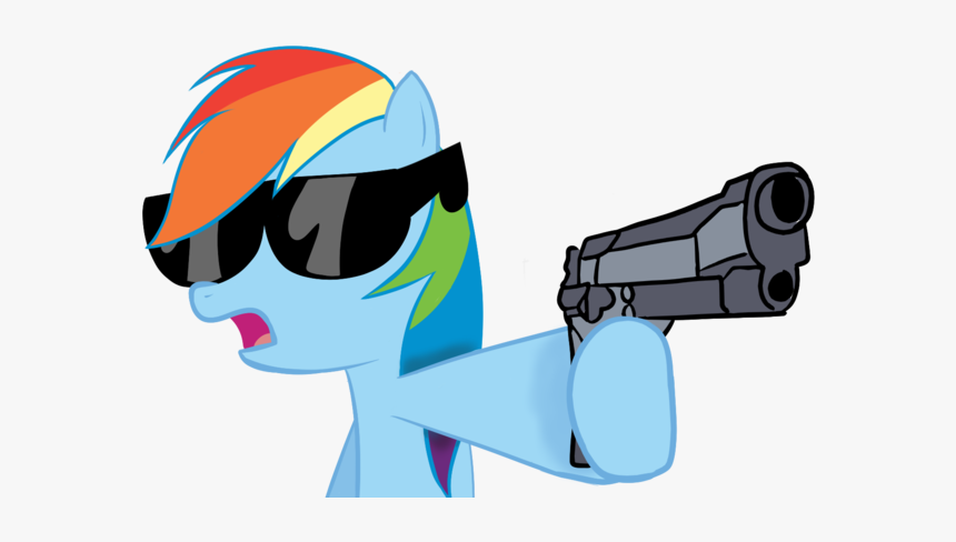 Rainbow Dash With Gun, HD Png Download, Free Download