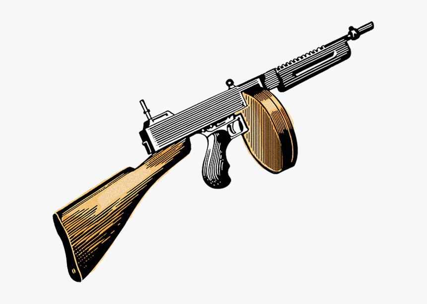 Tommy Gun Illustration - Tommy Gun Clipart Png, Transparent Png, Free Download