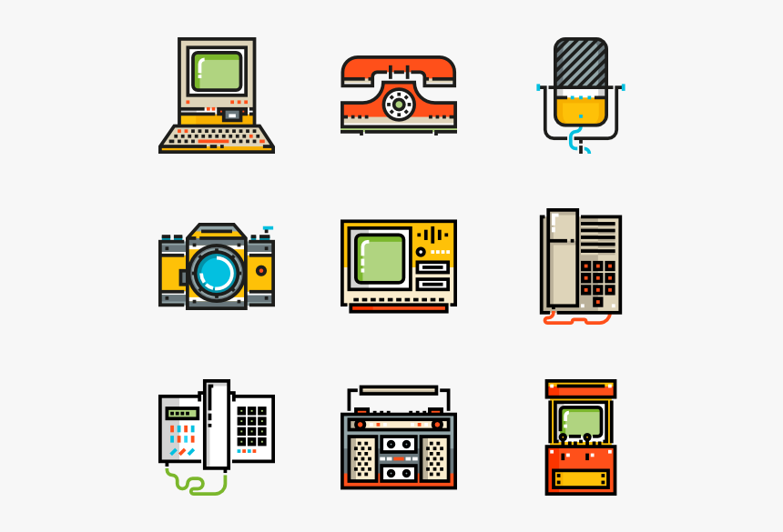 Retro Electronics - Retro Icons Png, Transparent Png, Free Download