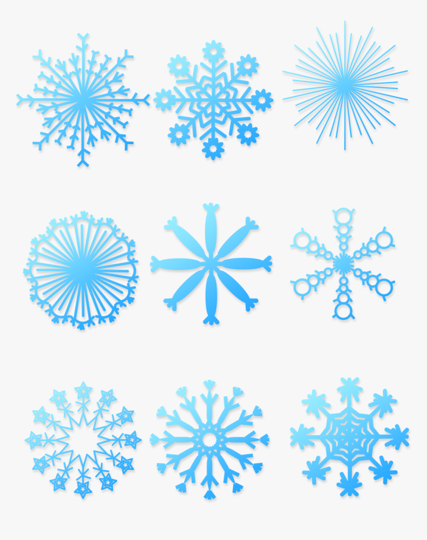 Snowflake Winter Gradient Retro Png And Psd - Snowflake, Transparent Png, Free Download