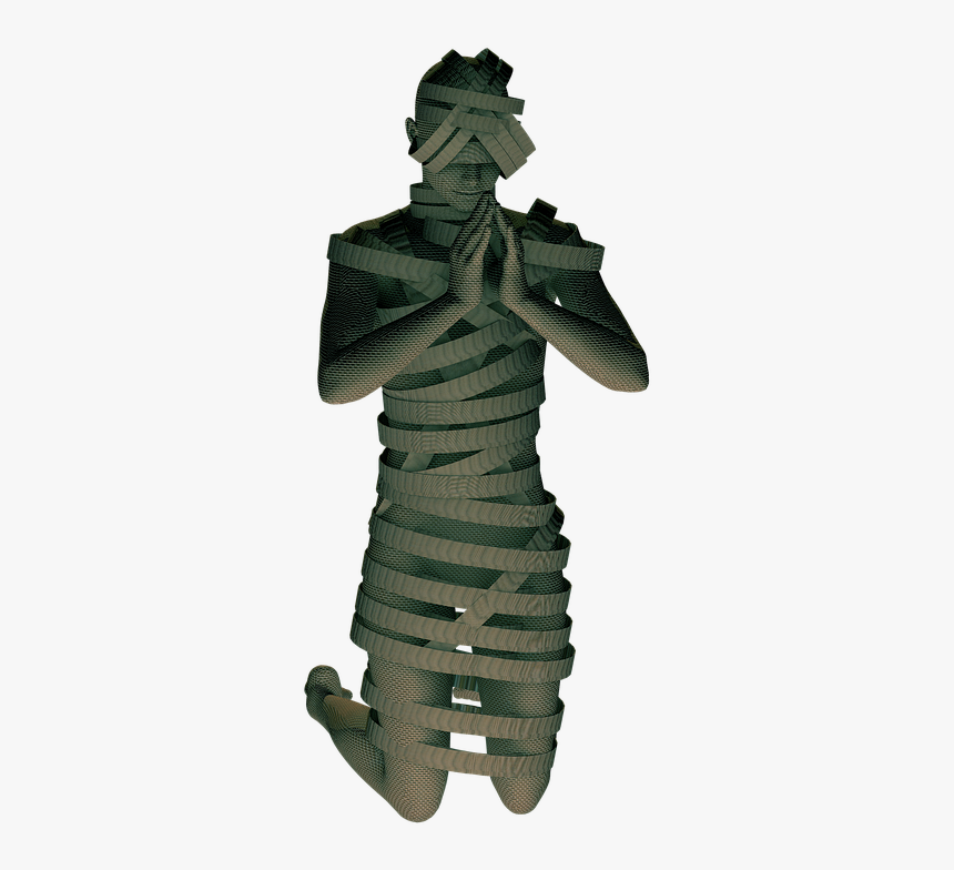 Mummy, Pray, Bandage, Isolated, Kneeling, Fabric - Mummy, HD Png Download, Free Download