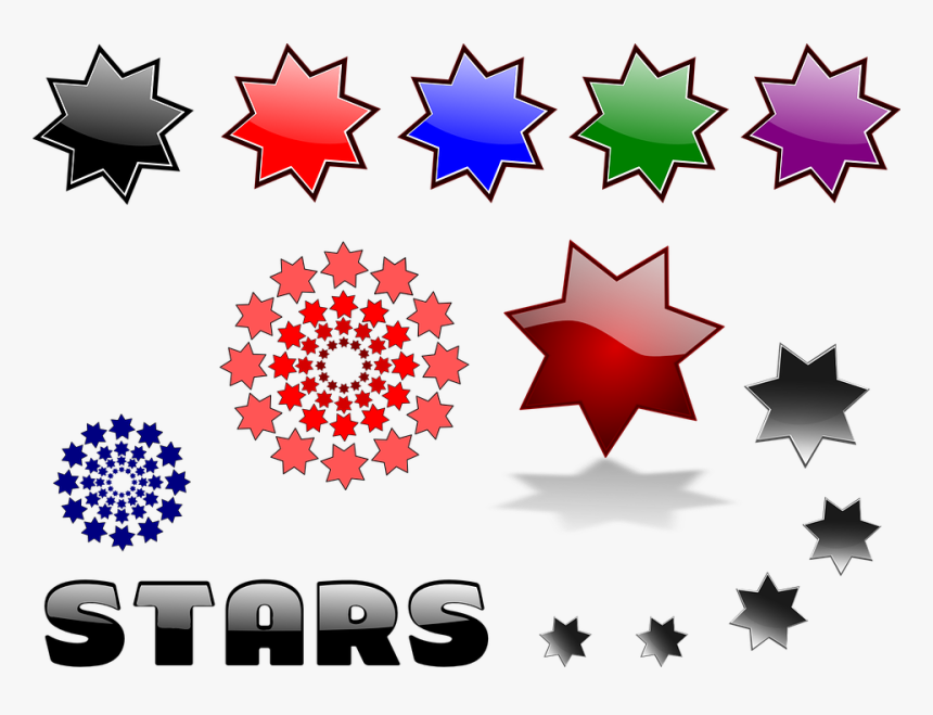 Mixed Stars Svg Clip Arts - Portable Network Graphics, HD Png Download, Free Download