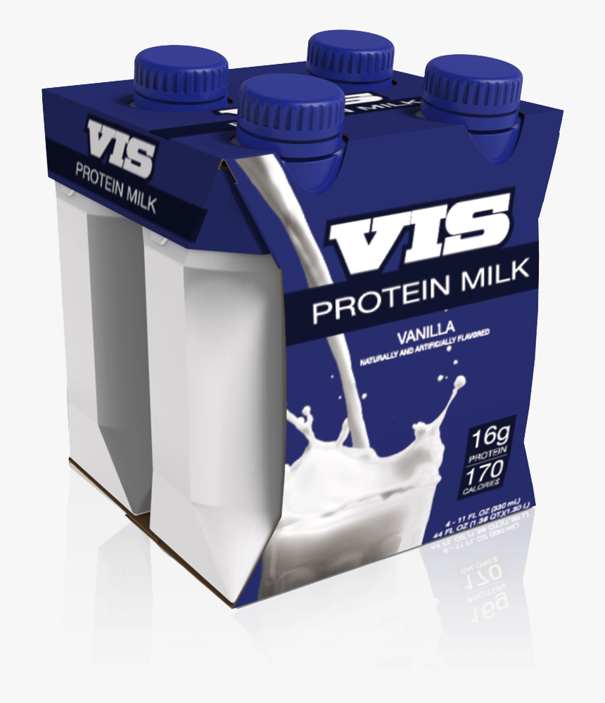 A Rendering Of Vis Protein Milk Folding Carton Packaging - Milk Bottles Multipacks Packaging, HD Png Download, Free Download