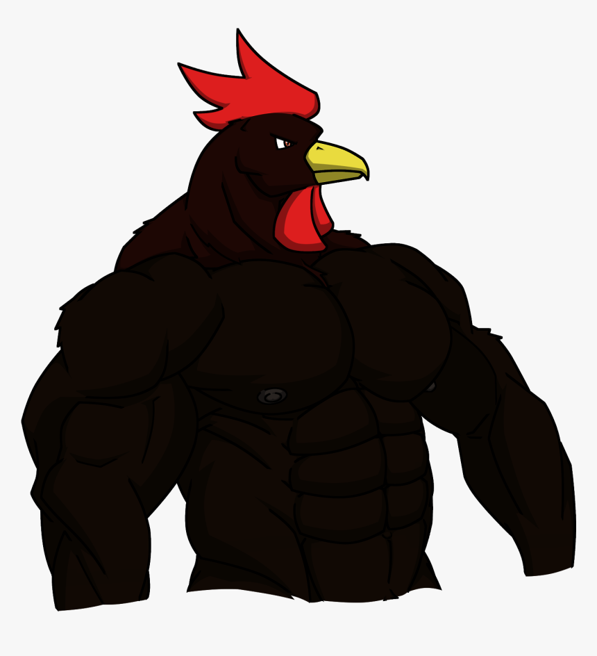 Black Rooster - Big Muscle Chicken, HD Png Download, Free Download