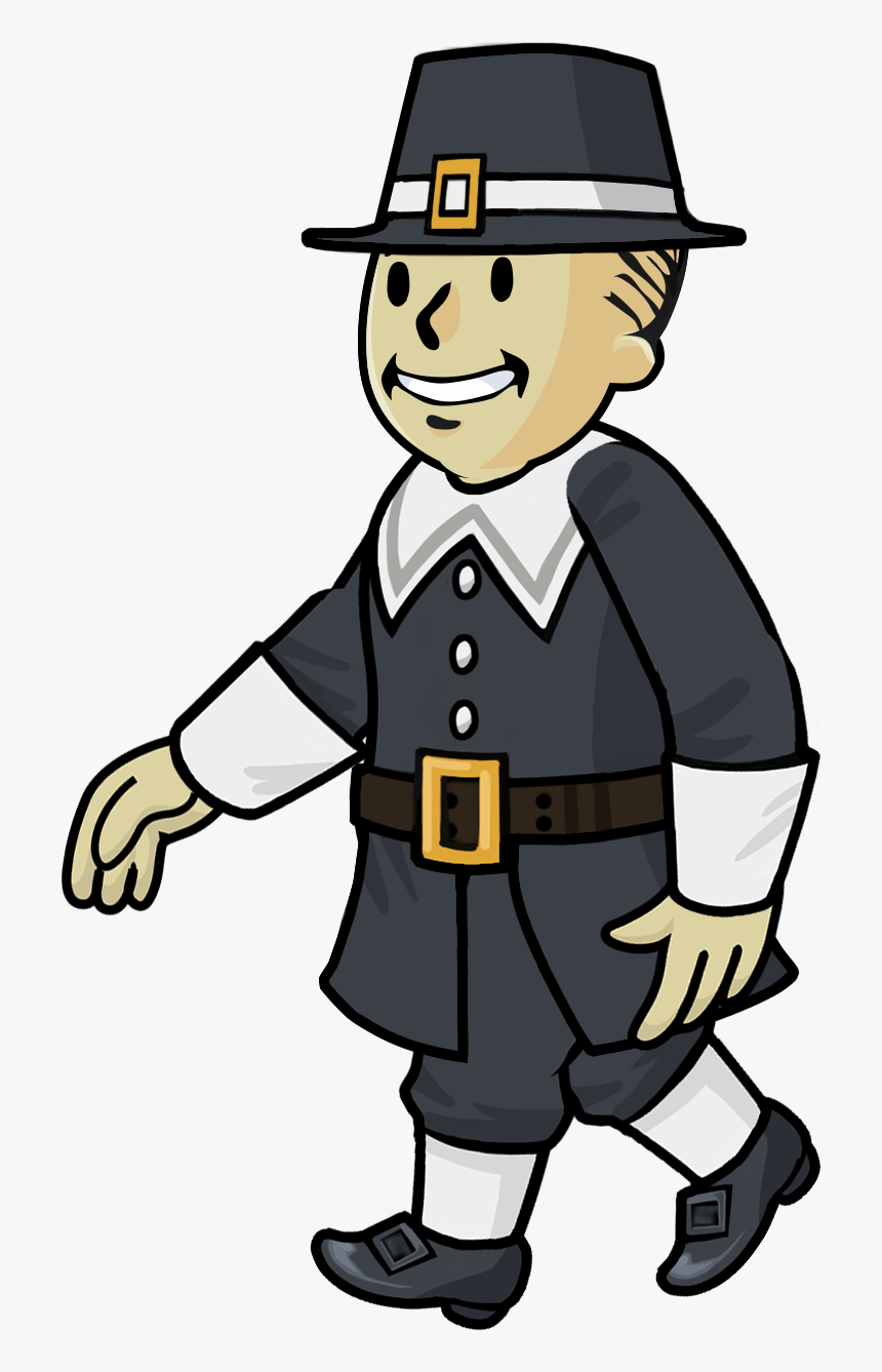 Fos Pilgrim Male Walking - Cartoon Pilgrim Png, Transparent Png, Free Download