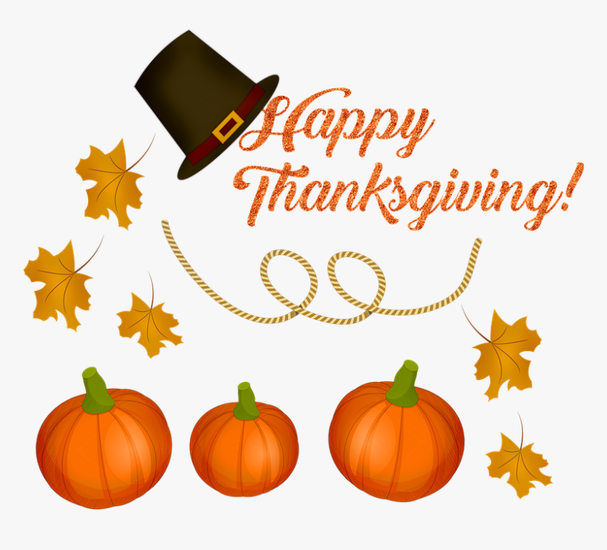 Happy Thanksgiving, Pumpkin, Hat, Pilgrim, Halloween - Pumpkin, HD Png Download, Free Download