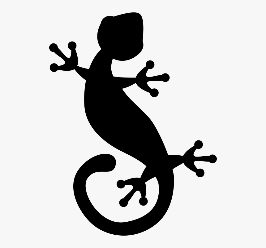 Lizard, Gecko, Reptile, Animal, Black, Silhouette - Gecko Clipart, HD Png Download, Free Download