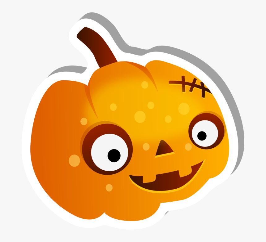 Happy Face Jack O" Lantern Sticker - Cartoon, HD Png Download, Free Download