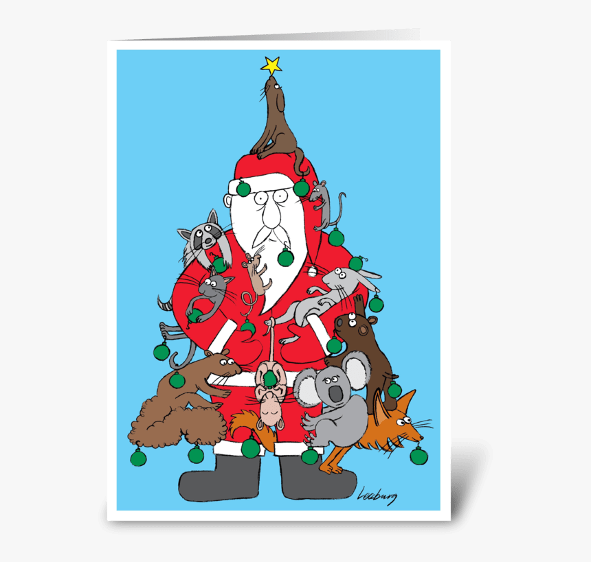 Furry Christmas Greeting Card - Cartoon, HD Png Download, Free Download