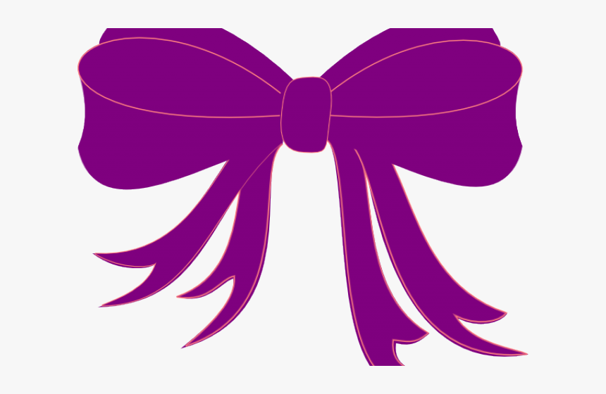 Purple Ribbon Cliparts - Girls Bow Clip Art, HD Png Download, Free Download